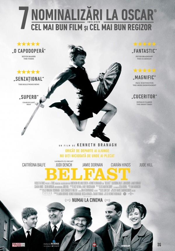 „Belfast“, unul dintre câștigătorii galei Oscar 2022, proiectat la Cinematograful „Arta“