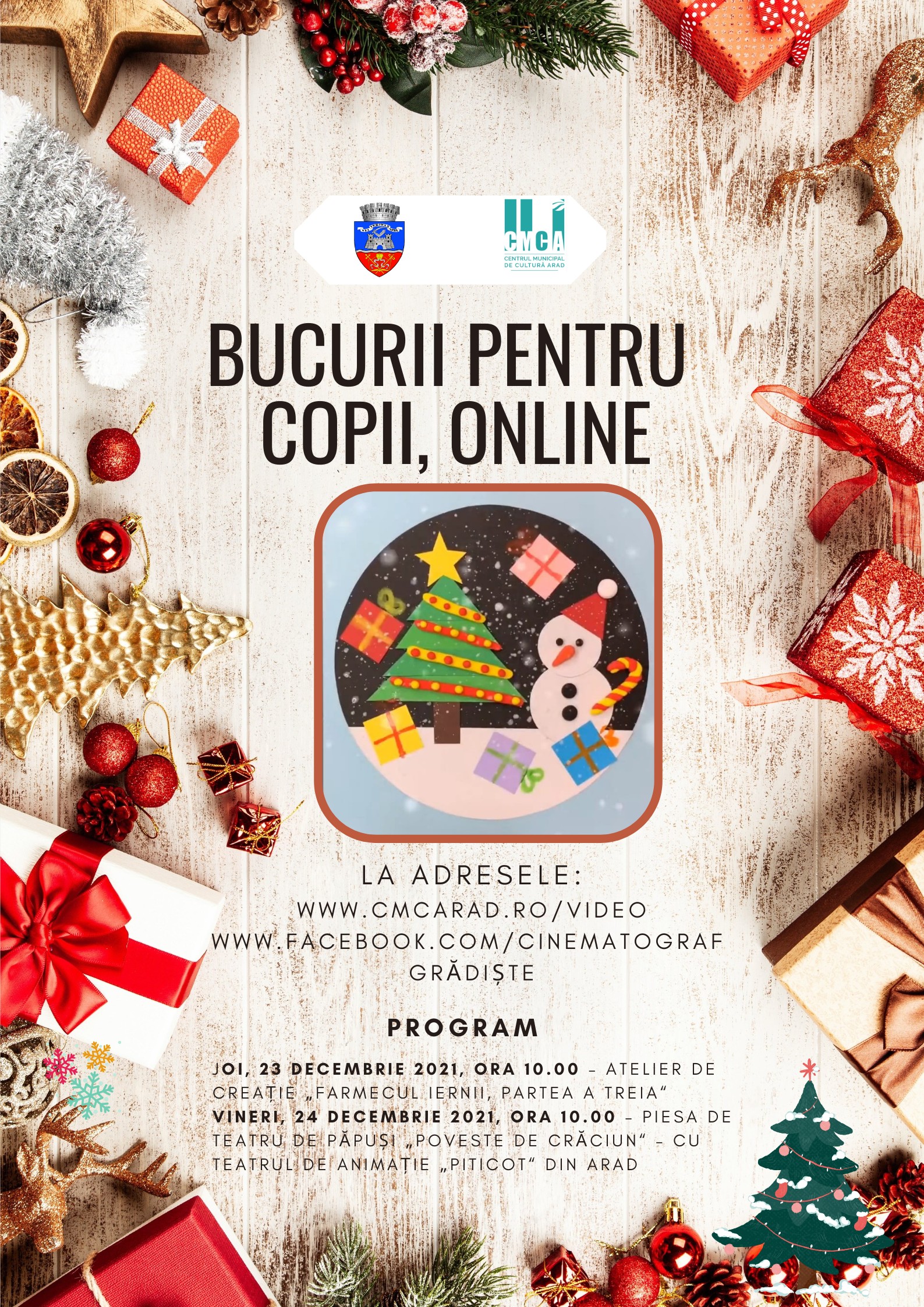 „Bucurii pentru copii, online“, ediție specială de Crăciun
