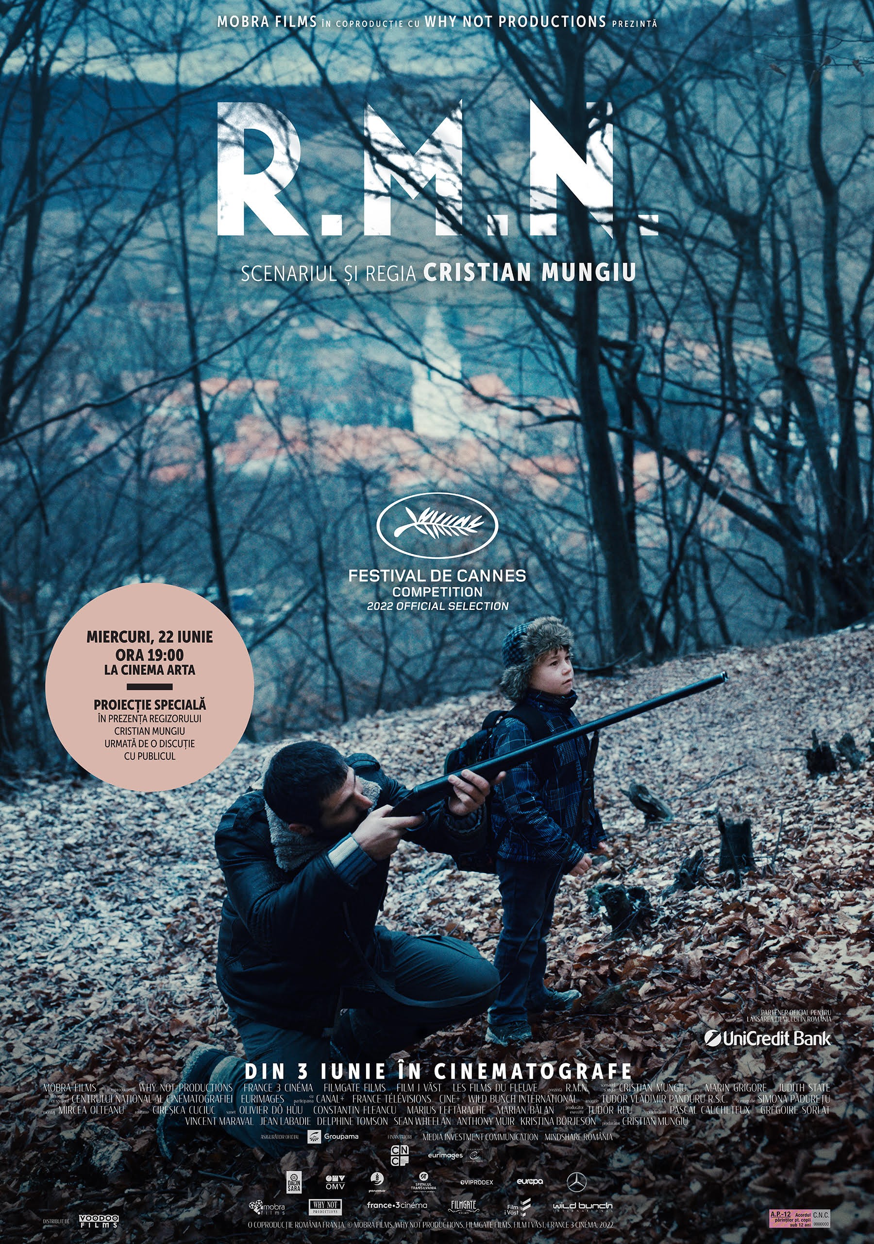 R.M.N., cel mai nou film al regizorului Cristian Mungiu, în premieră, în prezența regizorului la Arad, în cadrul Caravanei „Zilele Filmului Românesc“